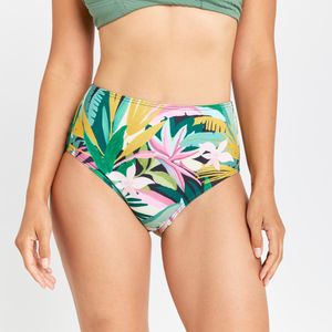 Bikinibroekje met hoge taille voor dames romi tropical groen