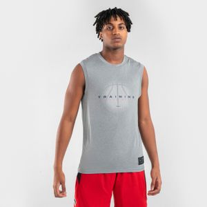 Basketbal tank top heren/dames ts500 grijs