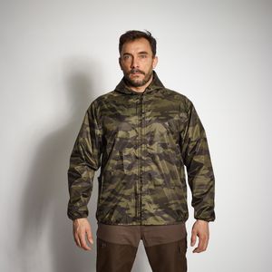 Lichte regenjas voor de jacht 100 camouflage groen