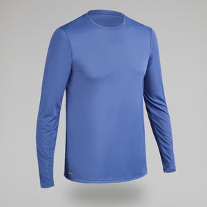 Uv-werend zwemshirt met lange mouwen heren blauw