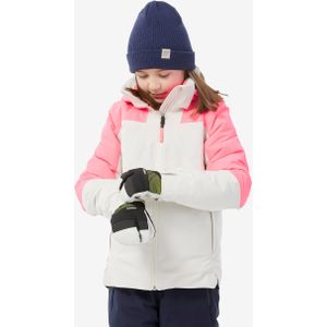 Warme en waterdichte ski-jas voor kinderen 900 wit/roze