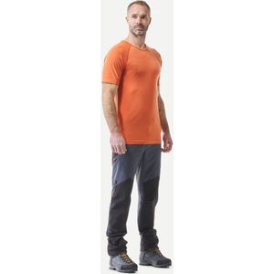 Naadloos trekkingshirt met korte mouwen voor heren mt900 merinowol