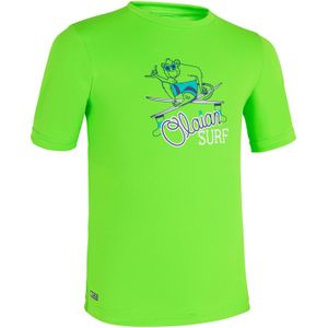 Uv-shirt kind met korte mouwen groen met print (4-8 j.)
