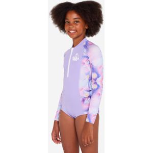 Surfbadpak 500 lucy meisjes rits aan de voorkant lange mouwen paars