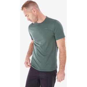 T-shirt voor wandelen heren mh100 synthetische stof grijsgroen