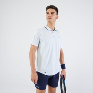Tennispolo met korte mouwen voor heren artengo dry lichtgrijs/zwart