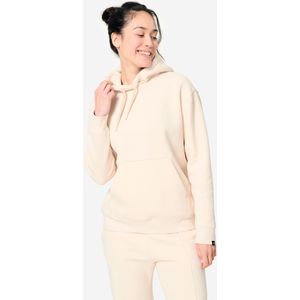 Warme fitnesshoodie voor dames beige