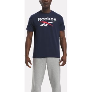 Heren t-shirt in katoen met logo marineblauw