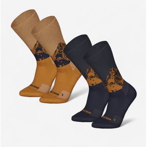 Warme wandelsokken sh500 mid blauw/bruin