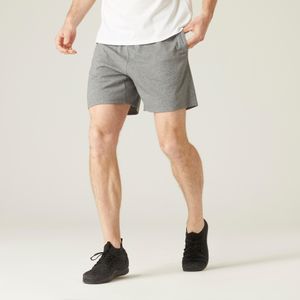 Korte fitness short voor heren 100 grijs