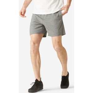 Korte fitness short voor heren 100 grijs