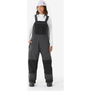 Waterdichte wijde snowboardbroek met bretels voor volwassenen snb 500 zwart