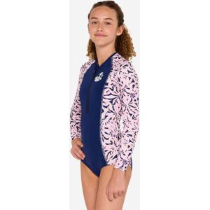 Badpak voor surfen meisjes lange mouwen rits vooraan 500 lucy