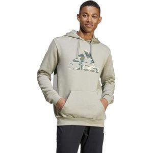 Herenhoodie fitness en soft training camo zilvergrijs