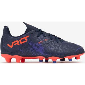 Voetbalschoenen kind viralto i fg donkerblauw/oranjerood