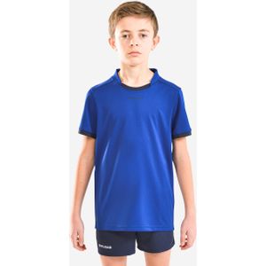 Rugbyshirt met korte mouwen voor kinderen r100 blauw