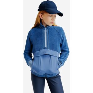 Warme sweater met halve rits voor kinderen blauw