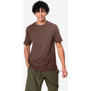 Fitness t-shirt met ronde hals voor heren bruin