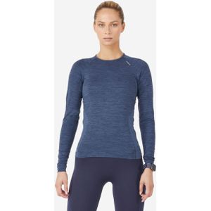 Ademend hardloopshirt met lange mouwen voor dames skincare light blauw