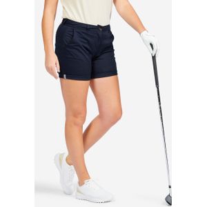 Golfshort mw500 dames chino katoen marineblauw