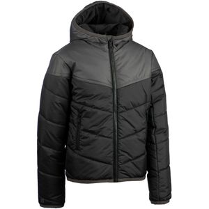 Warme rugbyparka voor kinderen 500 zwart/grijs