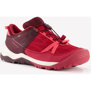 Wandelschoenen met snelle vetersluiting voor kinderen bordeaux maat 35-38