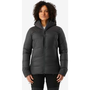 Donsjas met capuchon voor bergtrekking dames mt900 zwart -20°c