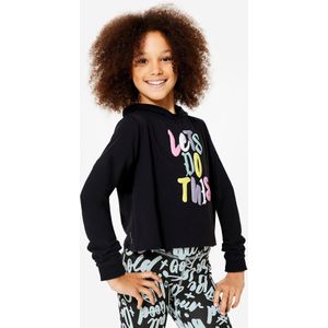 Korte hoodie voor modern jazz voor meisjes diepzwart