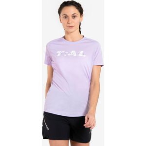 Trailshirt met korte mouwen voor dames lila met print