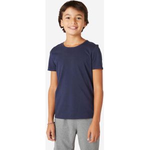 Basic t-shirt voor kinderen katoen marineblauw