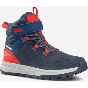 Warme waterdichte wandelschoenen voor kinderen sh500 leer klittenband maat 24-34