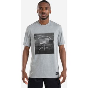 Basketbalshirt heren ts500 fast grijs