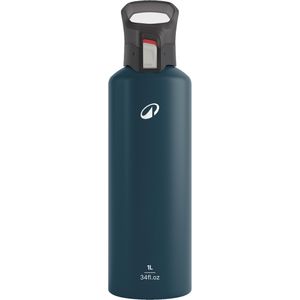 Drinkfles - Blauw - 1 L - Klikdop - Aluminium