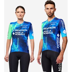 Fietsshirt met korte mouwen replica team decathlon ag2r la mondiale