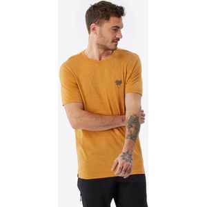 Merino t-shirt voor backpacken heren travel 500 geel