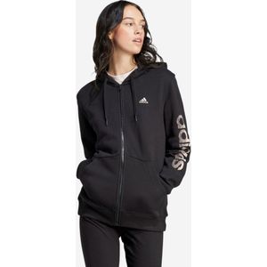 Capuchonvest met opdruk dames zwart