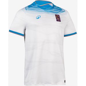 Officieel voetbalshirt voor volwassenen serie c uitwedstrijden wit/blauw
