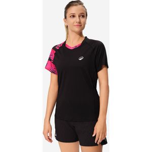 Badmintonshirt voor dames lite 560 zwart fluo