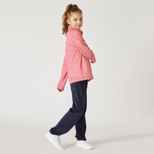 Trainingspak voor kinderen gym'y synthetisch ademend roze met marineblauwe broek