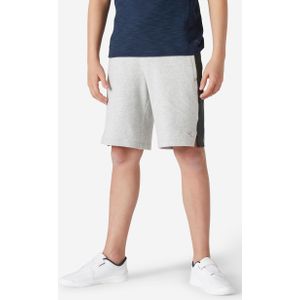 Short voor kinderen katoen 500 gemêleerd lichtgrijs