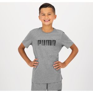 T-shirt voor gym kinderen grijs met opdruk