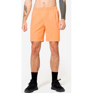 Fitnesshort met zakken met rits oranje