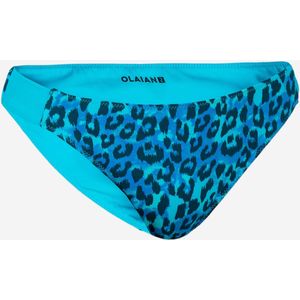 Omkeerbaar bikinibroekje voor meisjes 500 bella luipaard blauw
