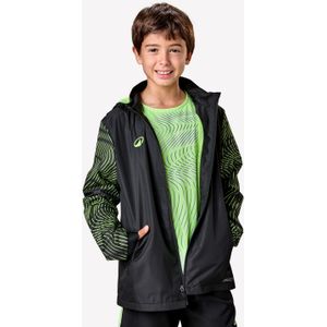 Voetbalregenjack voor kinderen viralto wavy zwart/fluogeel