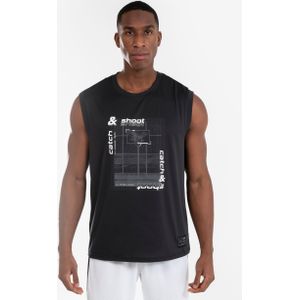 Mouwloos basketbalshirt voor volwassenen ts500 fast zwart