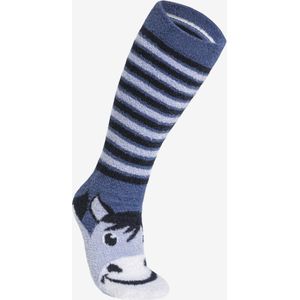 Paardrijsokken sweet & warm kinderen maat 13c-4 komeetblauw
