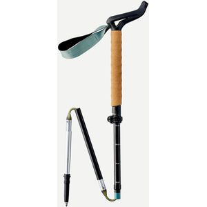 Ultracompacte wandelstok voor trekking mt900 ergonomisch per stuk zwart