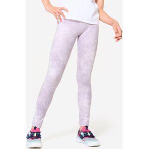 Ademende legging voor meisjes paars met print