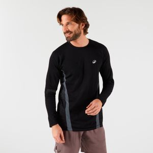 Thermo tennisshirt met lange mouwen voor heren zwart