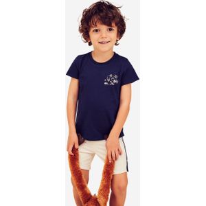 Basic t-shirt voor peuters en kleuters katoen marineblauw